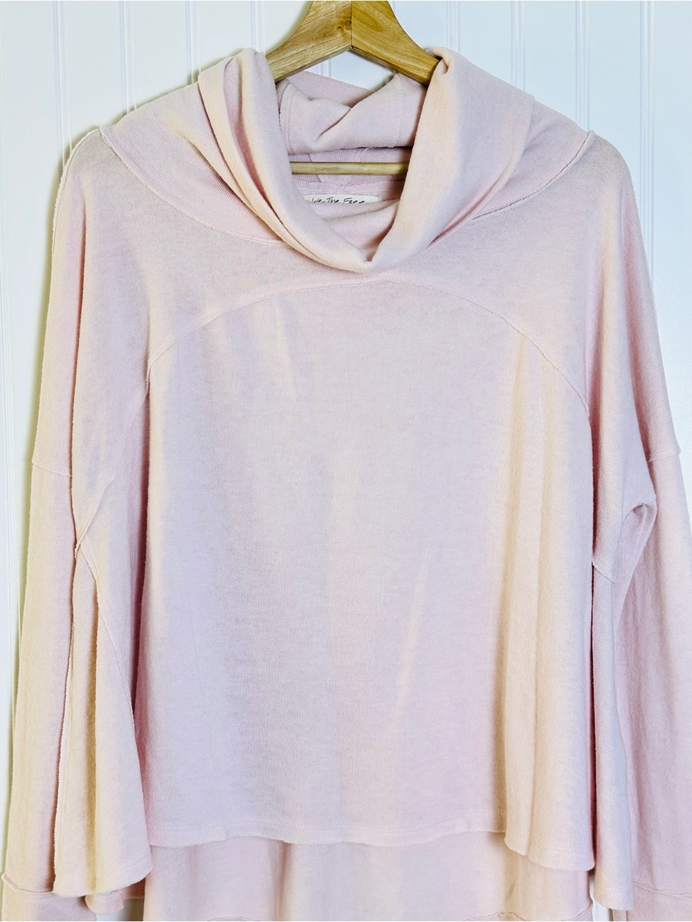 We The Free Cozy Time Funnel Neck Top by Free People oversized lightweight Sz S - Picture 5 of 9